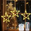 Ninonly Tenda Luminosa Stelle Natale, 39 LED Luci Stelle Luminosa Natale, 8 Modalità Catena Luminosa Impermeabile, Luci Balconi Natale Decorative Per Interni Esterno Festa Matrimonio