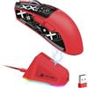 LexonElec ATTACK SHARK X11 Mouse da Gioco Wireless con Dock di Ricarica Magnetico RGB, Sensore PixArt PAW3311, Leggero 59g Mouse da Gioco Tri-Mode, Cablate/2.4G/BT, 22K DPI (Rosso-B)