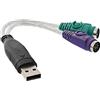 InLine 19747 Convertitore USB per Collegare Tastiera e Mouse, Nero