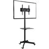 Ergosolid Falco-24 - Supporto TV da pavimento, con ruote per schermi LCD LED e TV curvi da 23-55, Capacità di Carico di 25 kg, Nero