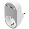 DIGITUS Adattatore per presa di corrente con USB - 2x USB-A - 16A / 250V / 50Hz - IP20 - presa di corrente Con protezione tattile