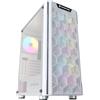 Nfortec - AZIR Case per PC Gaming Mid Tower (ATX), 4x ventole ARGB da 120 mm incluse, rete frontale, lato in vetro temperato, bianco