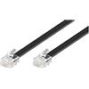 Goobay 50322 Cavo di connettore modulare da 6 metri, nero - spina RJ12 (6P6C) a spina RJ12 (6P6C)
