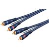 Goobay 50175 Cavo di Collegamento Stereo HiFi per Auto RCA, a Doppia Schermatura, Blu, 5m Lunghezza del Cavo