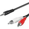 Goobay 50196 Cavo adattatore jack da 3,5 mm / cinch - per jack per cuffie a RCA / spina stereo da 3,5 mm a 2x cinch / nero / 3 m
