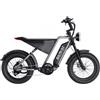 GUNAI-Y Bicicletta elettrica, motore 1000W, batteria 48V 18Ah, pneumatici grassi 20*4.0 pollici, velocità massima 60km/h - Nero