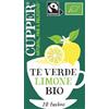 CUPPER Lively Tè Verde con Limone Biologico e Fairtrade, Tè Leggero, Ingredienti da Agricoltura Biologica, Filtri 100% Biodegradabili, Confezione da 20 Bustine