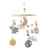 ISAKEN Baby Campanelli Eolici, Carillon del Vento del Bambino, Babe Mobile per Vivaio Boho in Legno con Stelle Nuvole Luna, Giostrina Culla Neonato Legno per Culla Decorazione e Cameretta