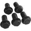 WEKOW 3 / 5Pcs Bullone Per Lama Sega M6 X 16mm / M7 X 17mm / M8 X 18mm Filettatura Sinistra Flangia A Testa Esagonale In Metallo Nero (5,M8 X 18mm)