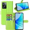 BOCTECH Cover per OPPO A57S / A57 4G, Custodia a Libro Portafoglio in Pelle PU e Silione Morbido con Porta Carte, Magnetica e Supporto Flip Case Antiurto per OPPO A57S / A57 4G, Verde