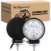 Willpower Faro da Lavoro 12V 24V Faretto Faro LED 10cm 27W Luci da Lavoro a LED Fendinebbia Luce Off Road Impermeabile IP67 per Trattore Auto Veicoli Moto 4WD SUV ATV UTV Camion