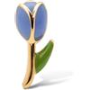 SINGULARU - Orecchino Singolo Tulip. Argento Sterling 925 con Placcatura Oro 18Kt. Motivo Fiore Smaltato e Chiusura a Pressione. Gioielli da Donna