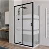DEGHI Box doccia 70x120 cm scorrevole con vetro serigrafato e profilo nero opaco 200h - Skin