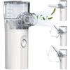 YSWOVUO Aerosol Portatile Silenzioso, Ultrasuoni Macchina Aerosol Adulti e Bambini, Ricarica USB Apparecchio Aerosol, Nebulizzatore Aerosol con 2 Maschere e Boccaglio, per Uso Domestico e in Viaggio