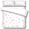 OUSIKA Set Di Biancheria Da Letto 3 Pezzi Motivo Stampati In Stampa Di Cuori Rosa 3D 135X200Cm, Set Copripiumino Singolo Bambini In Microfibra Con Chiusura A Cerniera E 2 Federe 50X80Cm