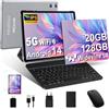 SKYEGG Tablet 10 Pollici Android 14, 20 GB RAM + 128 GB ROM(Espandibile Fino a 1 TB), Octa-Core, 5G Wi-Fi 6, 8MP + 5MP, 6000mAh, Widevine L1, USB-C Tablet con Tastiera + Mouse + Custodia, Grigio