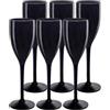 SPARKLERS CLUB Set di 6 Flute da Champagne colore Nero 12cl - Vetro Infrangibile in SMMA (equivalente TRITAN), Made in Francia, facile presa in mano, flauto per feste ed eventi - CONSEGNA 24/48H