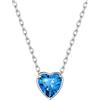 Suplight Collana Donna Argento 925 a Forma Cuore Punto Luce Collana Pietra di Nascita Turchese Decembre Punto Luce con Cuorino Confezione Regalo Natale Compleanno
