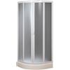 Forte: Box doccia Smart semicircolare in PVC-Acrilico, Anticalcare, Riducibile, Resistente agli urti, Chiusura Magnetica, Kit completo, 80L x 80P x 185H, Bianco