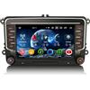 Erisin 8-Core 4GB+64GB Android 14 Autoradio GPS Navigatore per VW Golf 5 Golf 6 Passat Polo 6r Tiguan Touran Caddy Jetta T5 Seat Skoda Bluetooth 5.0 CarPlay Android Auto DAB+WiFi DSP FM RDS Canbus OPS