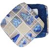 Russo Tessuti 6 Cuscini Sedie Cucina Coprisedia SFODERABILI Cuore Allungato Elastici Blu Shabby