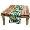 ABAKUHAUS Foglia Servizio all'Americana, Palm Tree Fiori dell'ibisco, Rettangolare Decorativo per Sala da Pranzo Cucina, 40 cm x 225 cm, Caramello Pallido