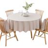 BHOMTY Tovaglia rotonda in cotone e lino antimacchia Adatto per tavoli da pranzo, tavolini da caffè, balconi e giardini Khaki Diametro 100 cm