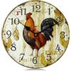 Lafocuse 30cm Orologio da Parete Gallo Silenzioso Vintage, Rustico Orologio Legno Shabby Chic, Retro Deco Senza Ticchettio per Soggiorno Camera da Letto Cucina Ufficio