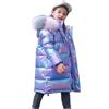 Lengender Piumino Superficie Brillante Cappotto Ragazza Caldo Giacca Inverno Autunno Parka Con Cappuccio Pelliccia Pelliccia Giacca Sportiva (150, Viola)