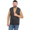 SAOL - Cardigan da Uomo, 100% Lana Merino, Scollo a V, Senza Maniche, Lavorato a Maglia, con Bottoni e Tasche - Nero - M