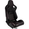 AUTO-STYLE Sedile Sportivo 'AK' - Finta pelle Nero + Cucitura Rossa - reclinabile doppia regolazione - incl. Slitte