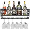 AcornFort® W-611 Metallo Nero Wall Appendiabiti da parete per vino Champagne calici in vetro Supporto portacali, 50 x 20 cm Contenere fino a 12 bottiglie di vino e 12 tazze di bicchieri