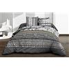 Le linge de Jules Set Copripiumino, Cotone, Grigio, 240X260