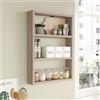 LBSIGN Mensola A Parete Cubo 43x9x60H 3 Ripiani Effetto Legno Olmo