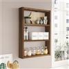 LBSIGN Mensola A Parete Cubo 43x9x60H 3 Ripiani Effetto Rovere Marrone