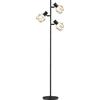 HOMCOM Lampada da Terra 40W con 3 Luci Regolabili e Interruttore a Manopola, in Metallo, 41x28x169 cm, Nero