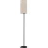 HOMCOM Lampada da Terra 40W con Interruttore a Pedale, in Tessuto Effetto Lino e Metallo, Ø25x161.5 cm, Nero e Beige