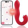 HoneyPlayBox JOI Thrust 2 Pressure Sensing App-Controlled Thrusting G-spot Vibrator & Tongue Clit Licker Red