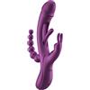 HoneyPlayBox Trilux Kinky Finger Rabbit Vibrator with Anal Beads Purple