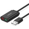 UGREEN Adattatore USB 2.0 a 2x3,5mm jack AUX (Cuffie e Microfono), (Black) - 30724