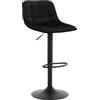 WOLTU Sgabello Cucina Moderno Sgabello da Bar Girevole con Poggiapiedi, in Velluto Nero BH273sz-1