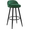 WOLTU Sgabello Cucina, Sgabello da Bar con Schienale e Poggiapiedi, Velluto, Struttura in Metallo, Verde scuro, BH296dgn-1