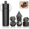 Uirheurd Set di 7 mini dadi DND con portachiavi cubo, piccolo dadi poliedrico, set poliedri MTG RPG