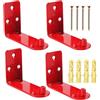 GiantGo 4 supporti universali da parete per estintore, gancio resistente per estintori fino a 9 kg, ideale per scuole, uffici (rosso)