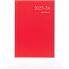 Collins Debden Essentials ESSA51M.15-2324 - Agenda giornaliera 2023-24, formato A5, da metà anno (appuntamenti), da luglio 2023 a luglio 2024, colore rosso, ESSA51M.15-2324