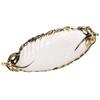 Vacchetti Svuotatasche Ceramica Foglia Oro Bianco 28,5x13h3,3 cm di Vacchetti