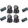 ANGELO 4 X PROIETTORE LED RGB TESTA MOBILE 7 LED ROTANTE EFFETTI DISCO WASH DMX!!!