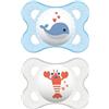 MAM Original - 2 Succhietti con tettarella in caucciù per bambini 2-6m in fantasie maschili assortite