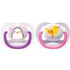 AVENT Ultra Air Animals 0-6 M+ - 2 Succhietti In Silicone - Pinguino/Uccello
