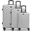 REDOLZ Essentials 07 Set di 3 valigie a guscio duro | Trolley da viaggio leggeri - materiale ABS di alta qualità | Donna/Uomo 4 ruote doppie e chiusura TSA